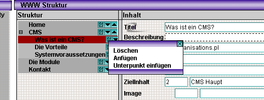 Die Navigation kann beliebig ver�ndert werden